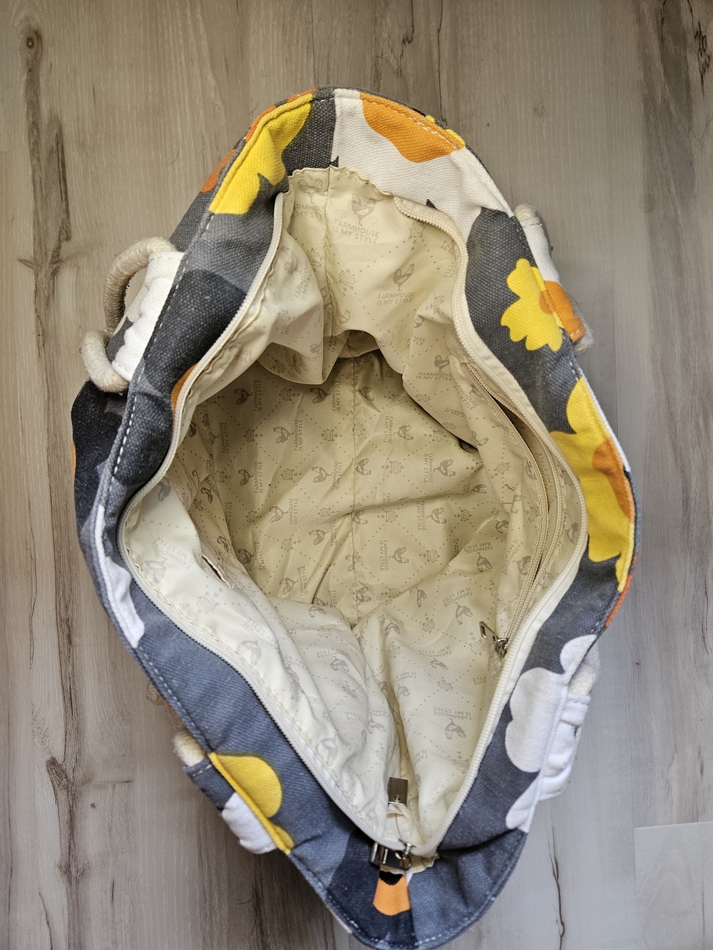 Farmhouse Is My Style Summer Blooms Floral Rope Tote Bag - Picture 5 of 8